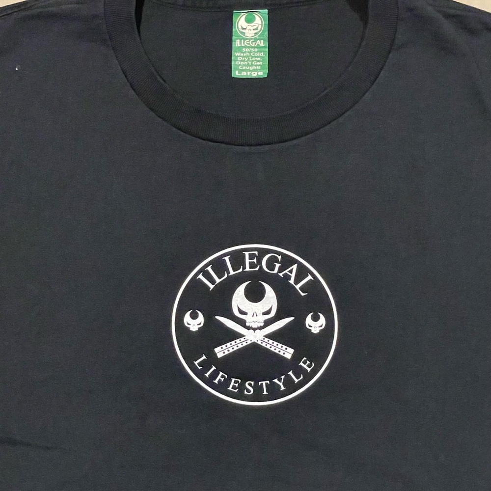 Illegal Lifestyle Black Short Sleeve Tee - L